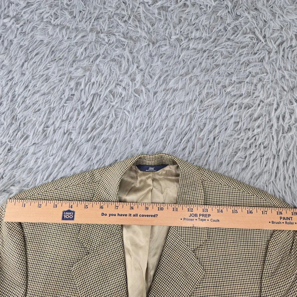 Brooks Brothers Mens 41S Tan Houndstooth Silk Wool 346 Blazer 01061027‎
